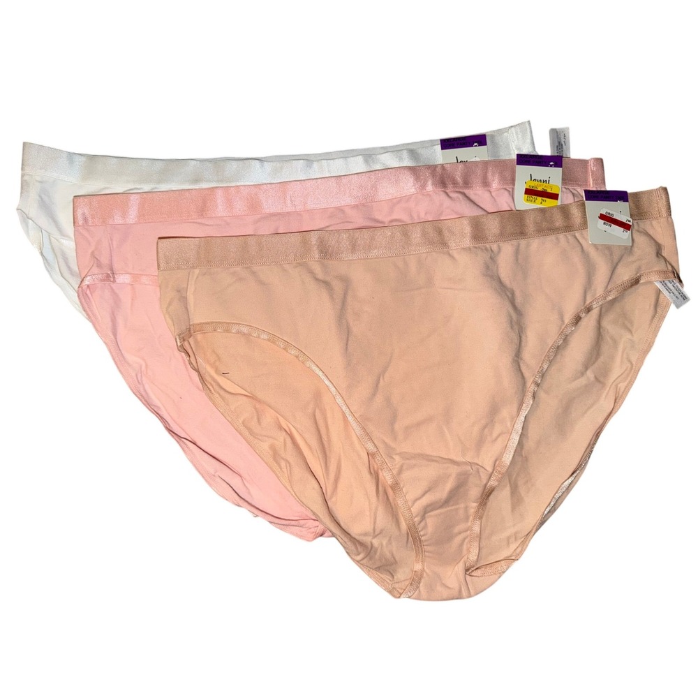 Jenni Intimates Womens Panties Chai Peach White, Lot of‎ 3, Size XXL, NWT